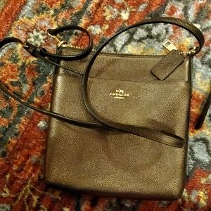 Bronzey brown over the shoulder coach purse